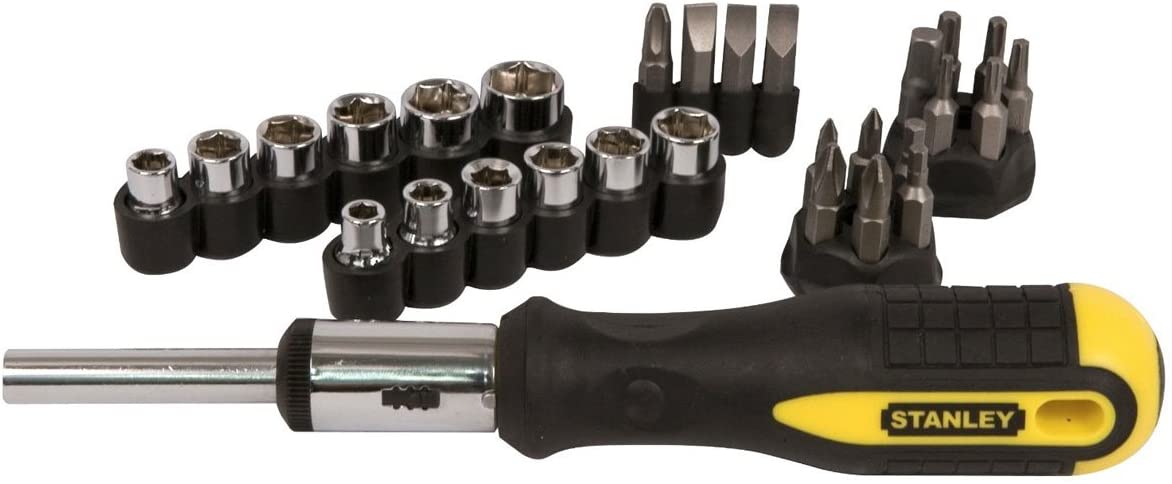 Stanley 054925 Ratchet Screwdriver Set (29-Pieces), Yellow
