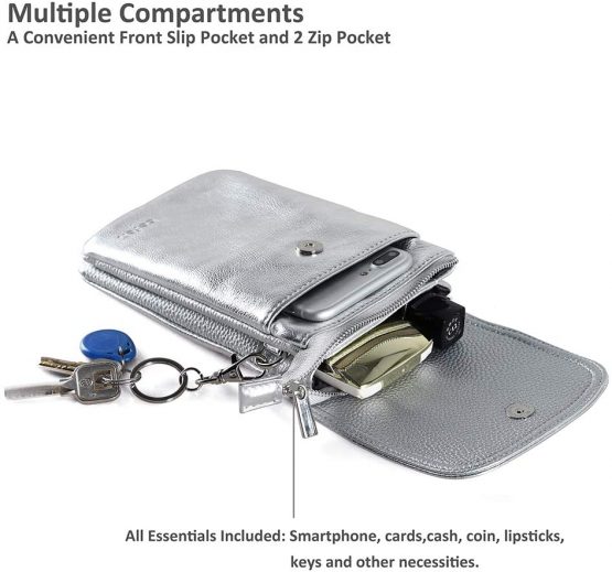 Genuine Leather Phone Bag,befen Real Leather Phone Purse, Small Phone Cross Body Bag for Women with Long Strap and Key Ring - Fit 8 Plus or Phone Less 6.5 Inch - Image 2