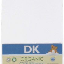 DK Glovesheets Organic Cotton Fitted Cot Sheet, White, 83cm x 50cm
