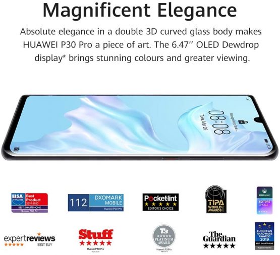 HUAWEI P30 Pro 128 GB 6.47 Inch OLED Display Smartphone with Leica Quad AI Camera, 8GB RAM, EMUI 9.1.0 Sim-Free Android Mobile Phone, Single SIM, Midnight Black, UK Version - Image 4