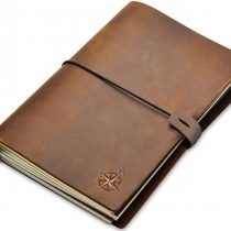 A5 Leather Travelers Notebook - Wanderings A5 Refillable Travel Journal, Hand-Crafted Genuine Leather - Perfect for Writing, Poets, Travelers, as a Diary - Blank Inserts - 22 x 15cm, 8.5x6" (A5)