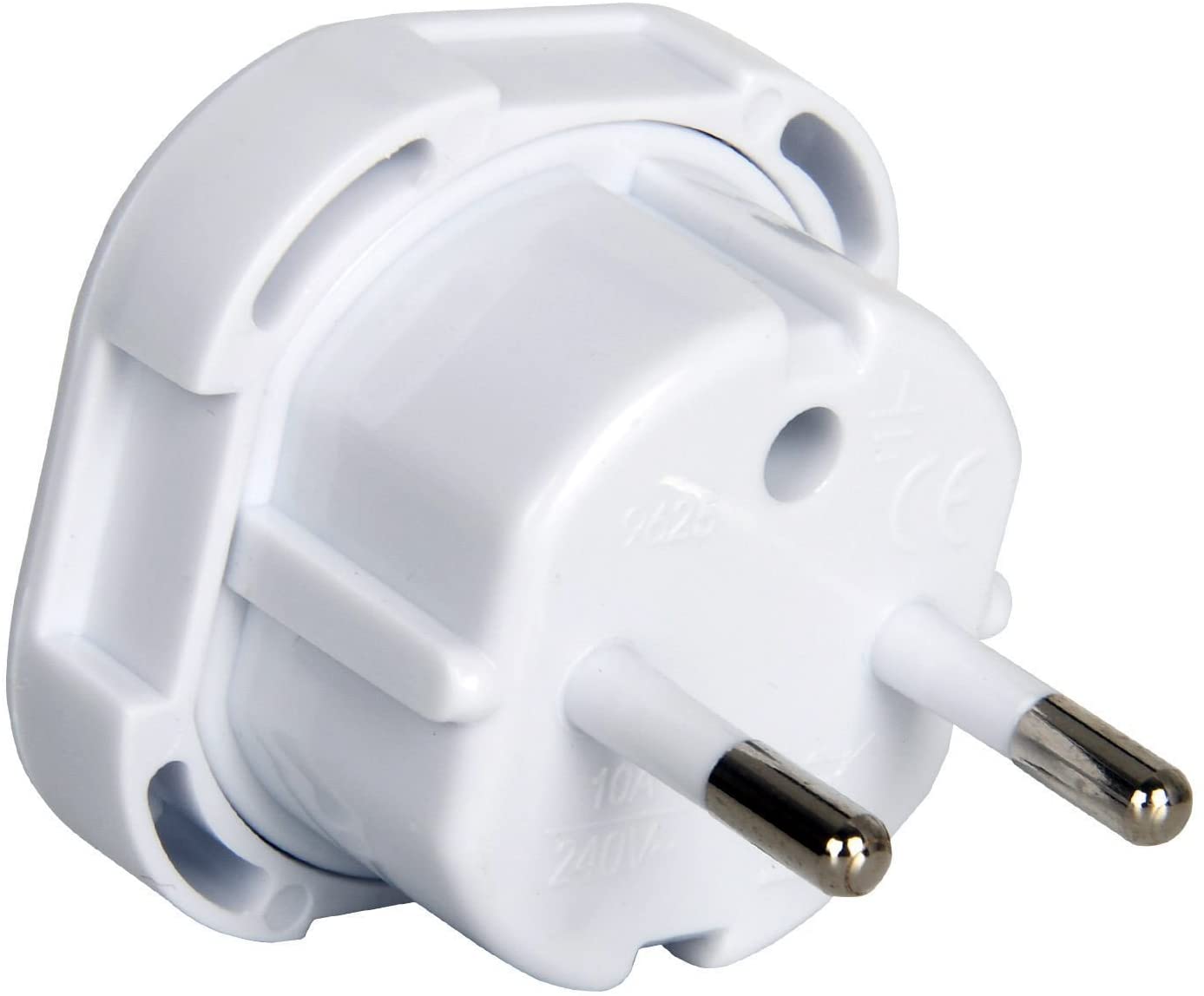 Travel Adapter Pack of 5 UK to EU Euro European adapter White Plug 2 Pin 