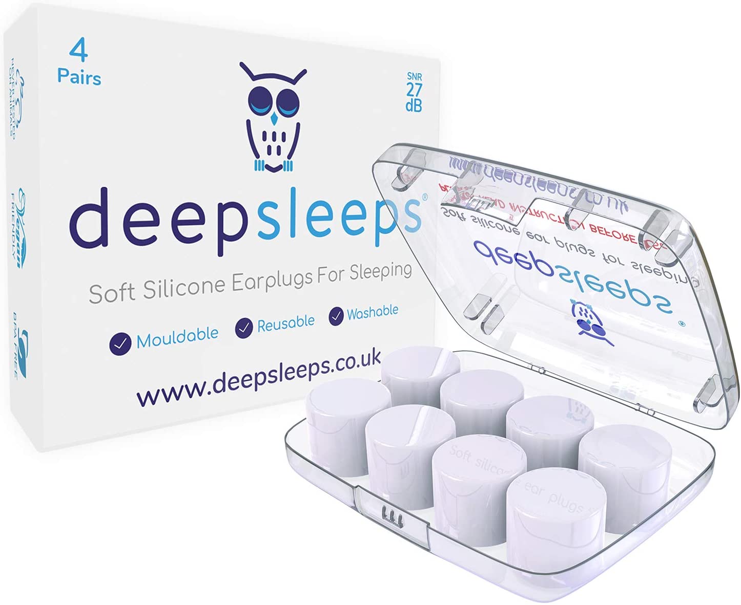 Silicone Ear Plugs for Sleeping 8 works Reusable Soft Waterproof Noise Cancelling Premium Moldable Earplugs for Sleep Snoring Travelling Studying Noise Reduction Deep Sleeps