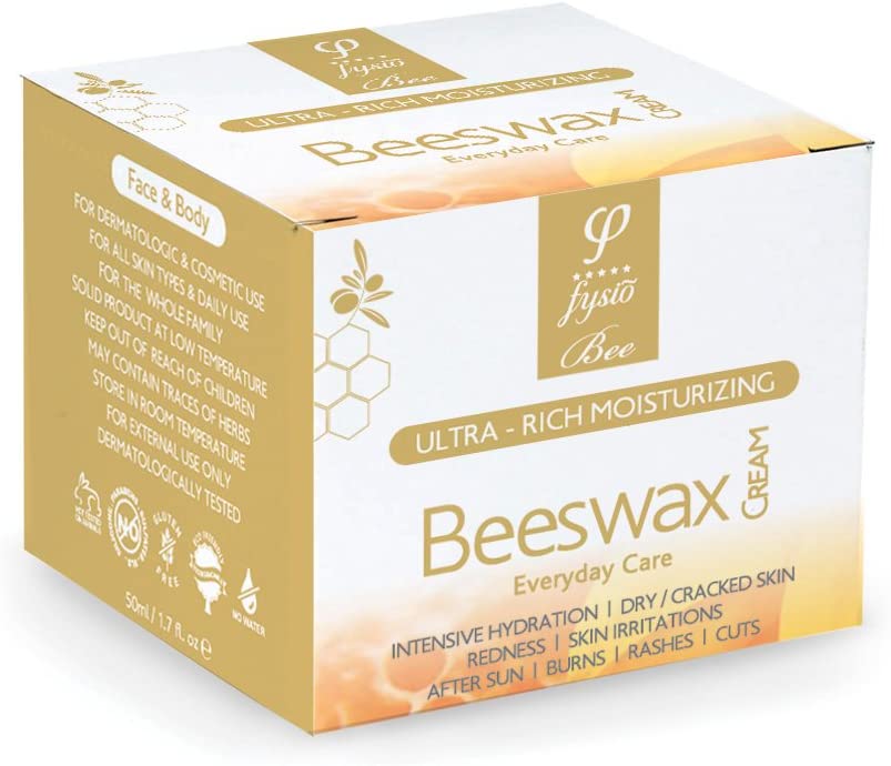 Fysio Organic Beeswax Balm Moisturiser | Multipurpose Skincare | Ideal Hand Cream, Foot Care, Lip Balm, Antifungal Nail Treatment | Relief for Itchy, Cracked, Sensitive, Irritated, Dry Skin | 50ml