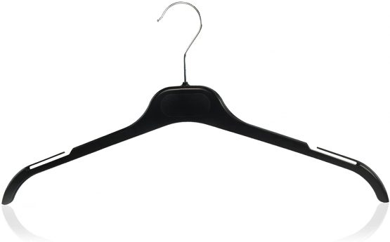 HANGERWORLD Strong Black Plastic Garment Coat Clothes Hangers with Notches - All Purpose 43" (17") (20) - Image 3