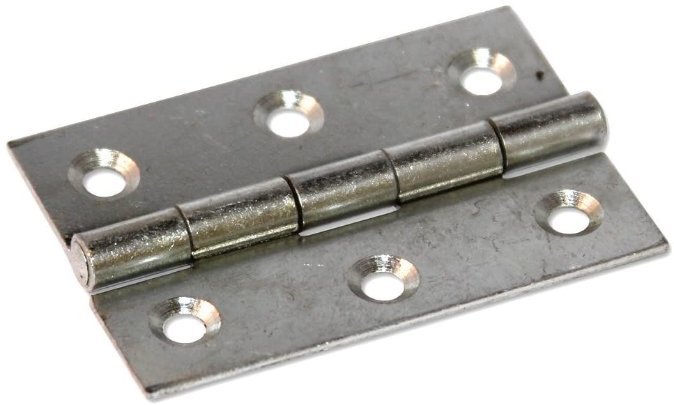 Merriway BH03829 (2 Pcs) Self Colour Steel Butt Hinge, 50 mm (2 inch) - Pack of 2 Pieces, Grey