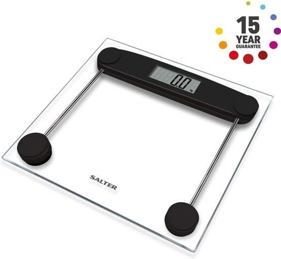 Salter Compact Digital Bathroom Scales, Easy to Read Digital Display, Instant Reading Step-On Feature, Non-Slip, Toughened Glass, Black - Image 2