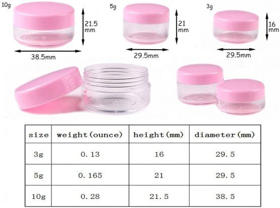 ZEJIA 10 Gram Cosmetic Containers 20pcs Sample Jars with Lids Plastic Makeup Sample Containers BPA Free Pot Jars(Pink) - Image 4