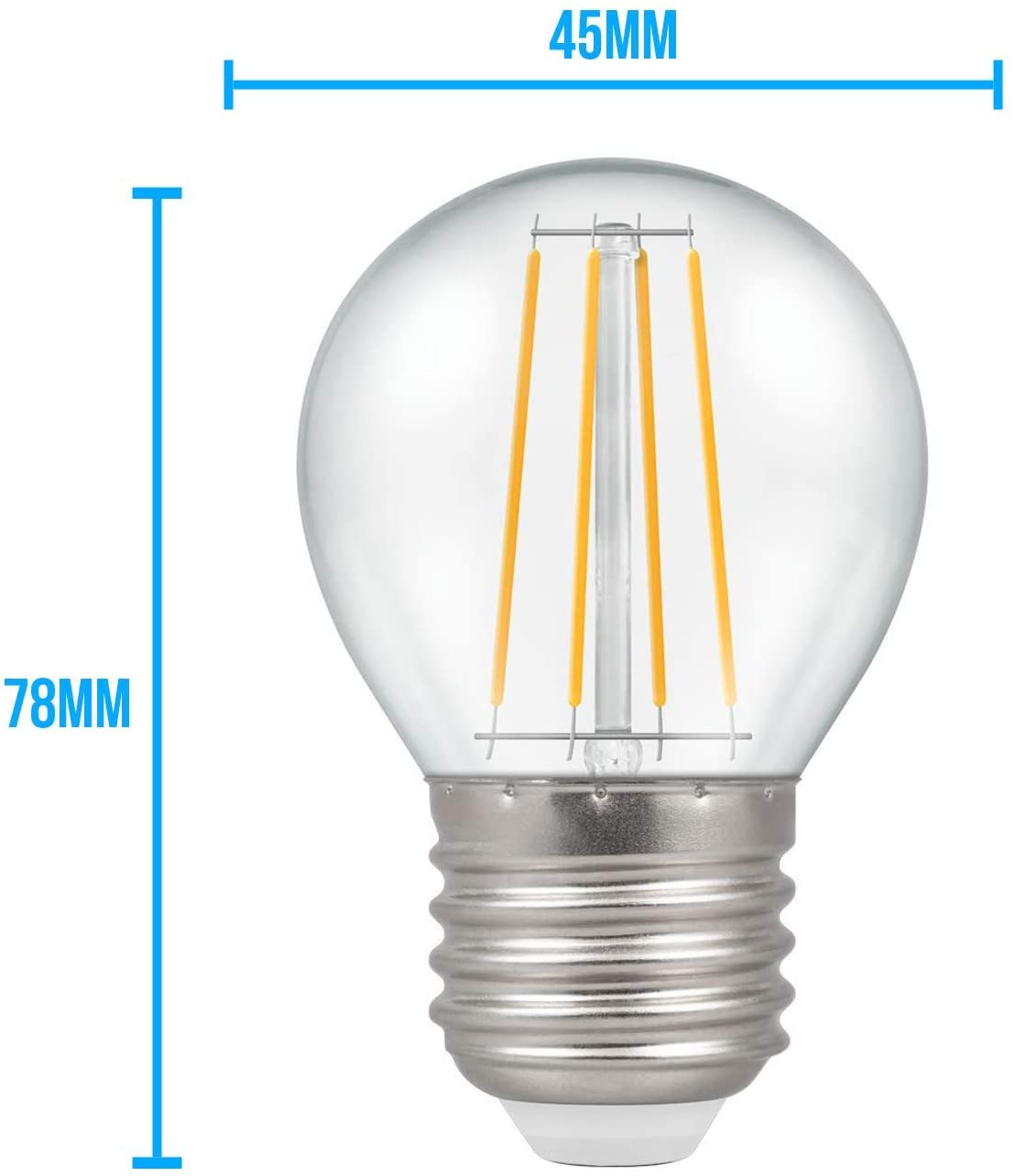 Crompton LED Dimmable Filament Golf Ball Light Bulb Clear 5W E27 ES 2700K Warm - Image 4