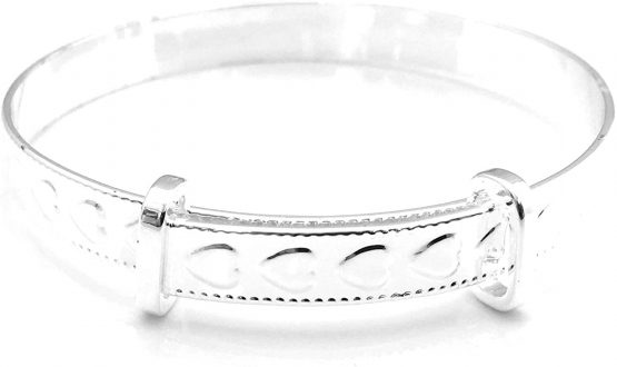Equilibrium Silver Plated Christening Bangle
