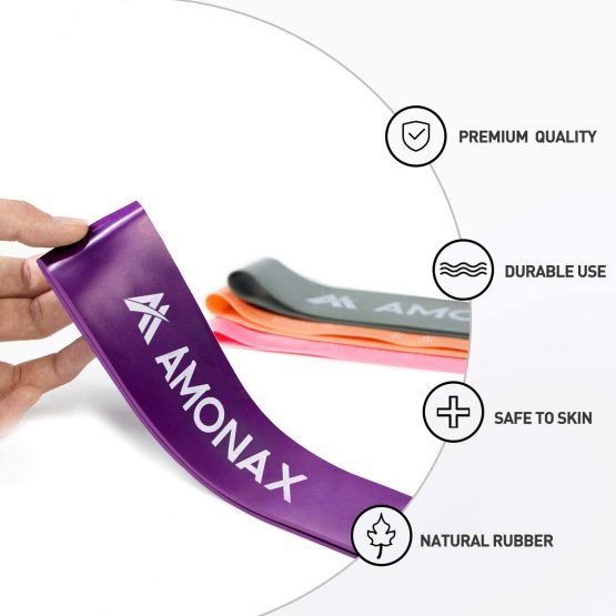 Amonax Resistance Bands Set for Women and Men, Exercise Fitness Home Gym Bands for Legs and Glutes and Arms. Yoga, Pilates Resistant Band Mini Loop Bands, Therapy Stretch Band - Image 3