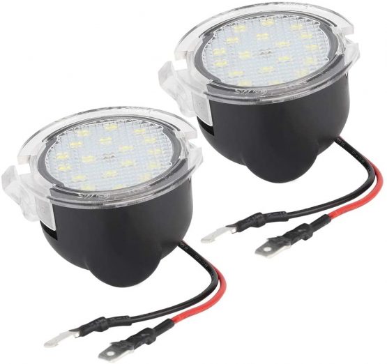 Aramox Rear Mirror Light,1 Pair White LED Bright Car Rear View Mirror Puddle Lights Fit for Mustang Mondeo Mk5 - Image 2