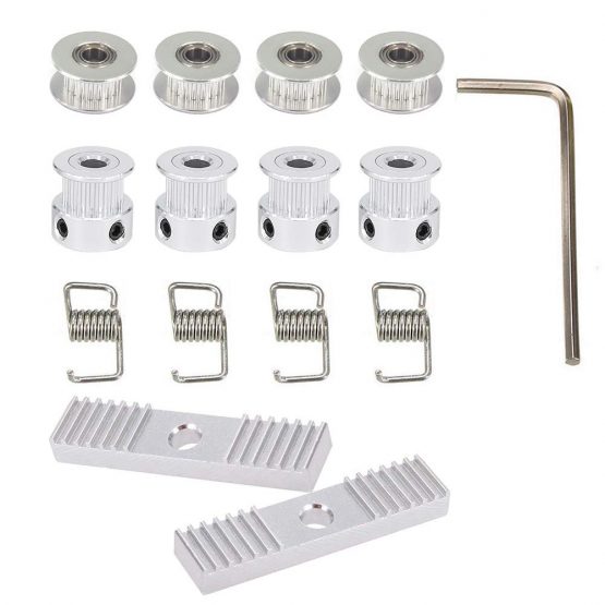 KeeYees 5M GT2 Timing Belt 6mm Width + 4pcs 20 Teeth 5mm Bore Belt Pulley Wheel + 4pcs Idler + 4pcs Tensioner Spring Torsion + 2pcs Gear Clamp Mount Block with Allen Wrench for 3D Printer RepRap - Image 2