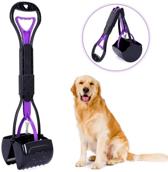 Portable Pet Pooper Scooper for Dogs and Cats, Foldable Dog Poop Scooper for Grass with Long Handle, High Strength Material and Professional Ergonomic Design, Foldable Dog Poop Waste Pick Up Rake