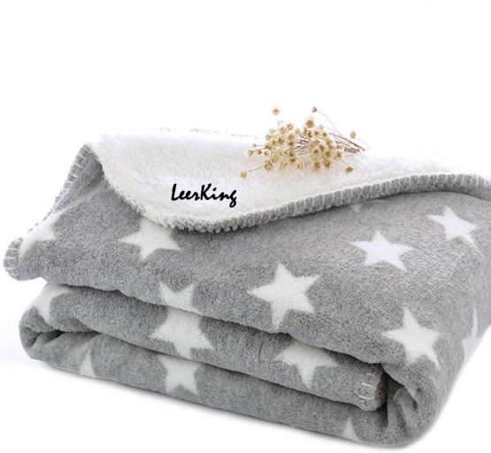 LeerKing Dog Blanket Double Fluffy Fleece Pet Blankets Washable Warm Soft for Cats Dogs Mat Bed, 40 x 60inches