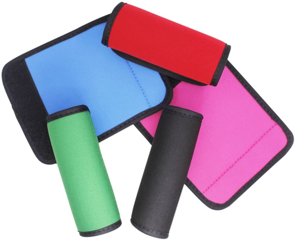 SENHAI 5 Pack Comfort Soft Neoprene Luggage Handle Wrap Grip, with 2 Add A Bag Travel Luggage Straps - Image 4