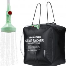 RISEPRO Solar Shower Bag 40L 10 gallons Solar Heating Camping Outdoor Shower Bag with Temperature Hot Water 45°C Hiking Climbing Picnic Beach