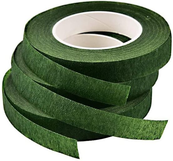 QincLing Florist Tape，3 Rolls Dark Green Floral Tape Flower Tape Floral Stem Wrap Tape Bouquet Tape 90 Feet/Roll (3 Pieces Dark Green)