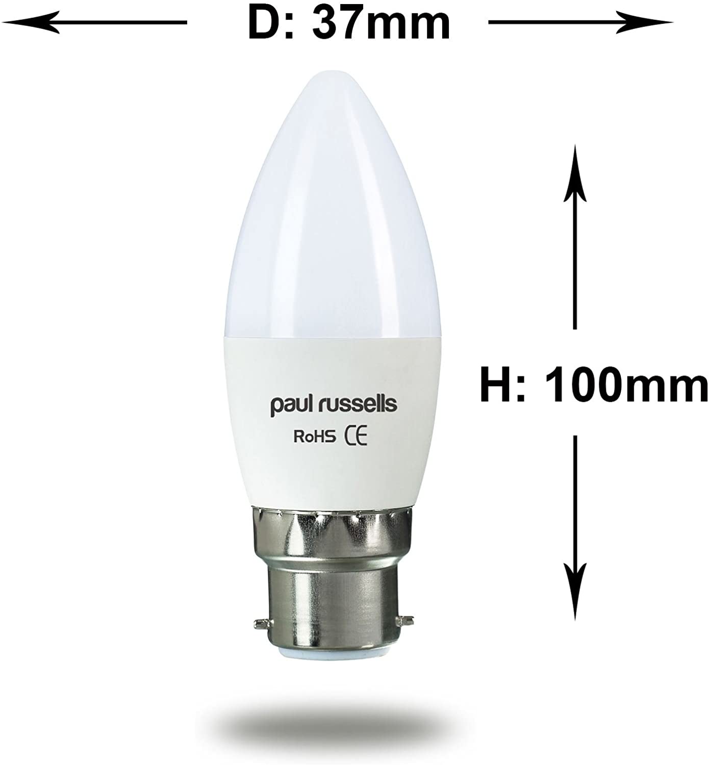 paul russells LED Light Bayonet Cap B22, 60watt Equivalent, 6.5W 806LM LED Bulbs, 2700K Bright Warm White - Image 3