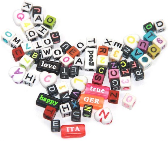 Ewparts Children DIY Bracelet Letter Beads, Acrylic Alphabet Letter Beads for Jewelry Making, Bracelets, Necklaces, Key Chains and Kids Jewelry Making Kit - Image 4