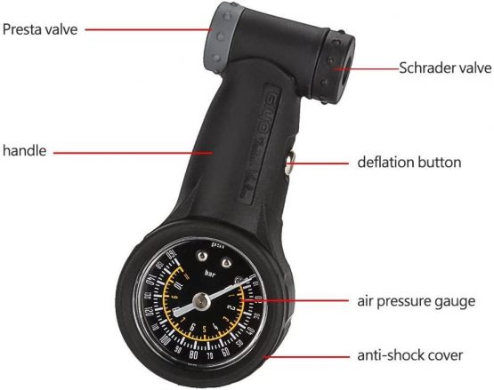Alomejor Bicycle Tire Pressure Gauge 160PSI Bike Tire Air Pressure Gauge Bicycle Tyre Repair Tool for Road Mountain Bike - Image 4