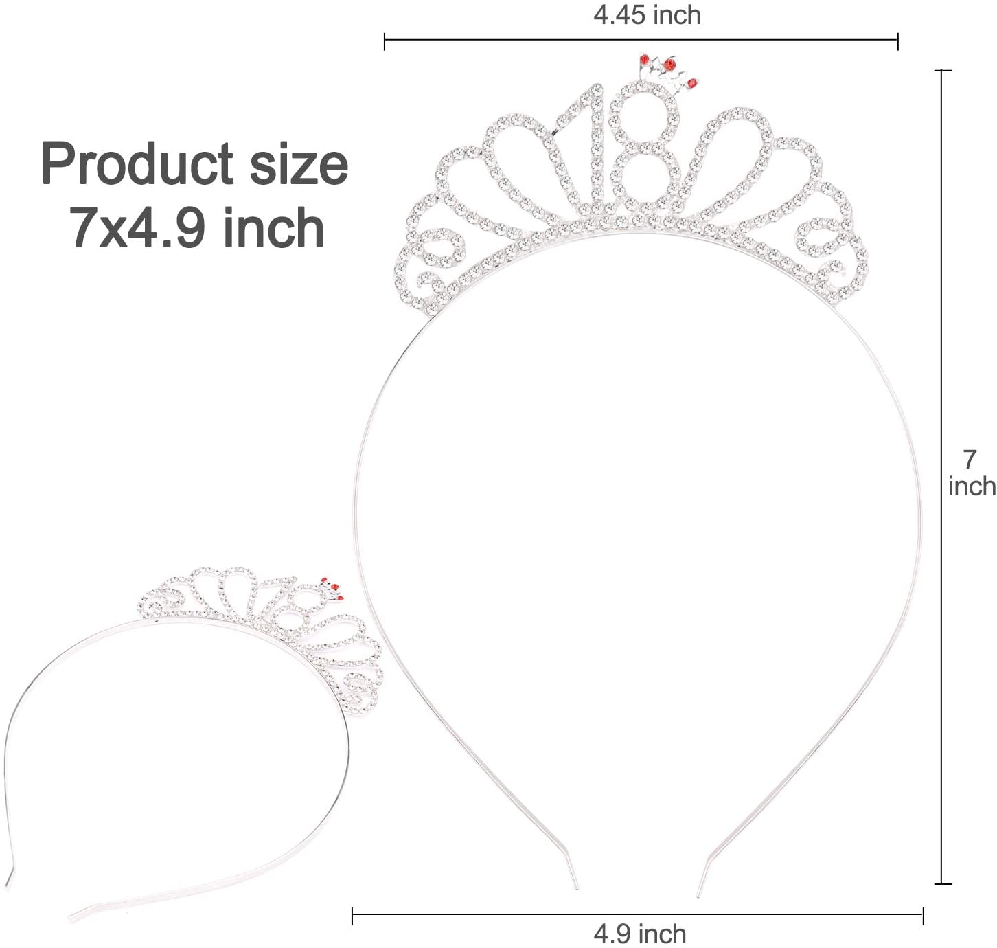 HOWAF Rose Gold Happy 18th Birthday Sash and 18 Birthday Tiara Rhinestone Crown Headband for 18 Birthday Gift Party Accessories 18th Birthday Decoration Girls Women - Image 2