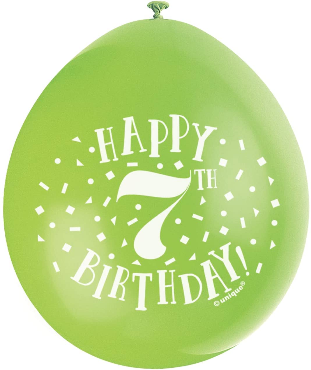 Happy 7th Birthday Assorted Colors Latex Balloons (22cm) Pack of 10 - Festive & Fun Party Decorations, 6 Different Colors, Age 7 - Image 3