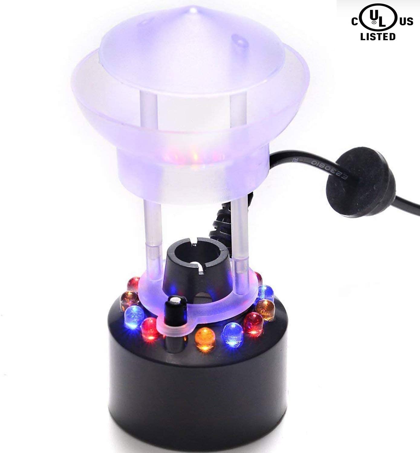 FITNATE Splash Guard Ultrasonic Mist Maker,12 LED Mister Fogger Water Fountain Pond Fog Machine Atomizer Air Humidifier