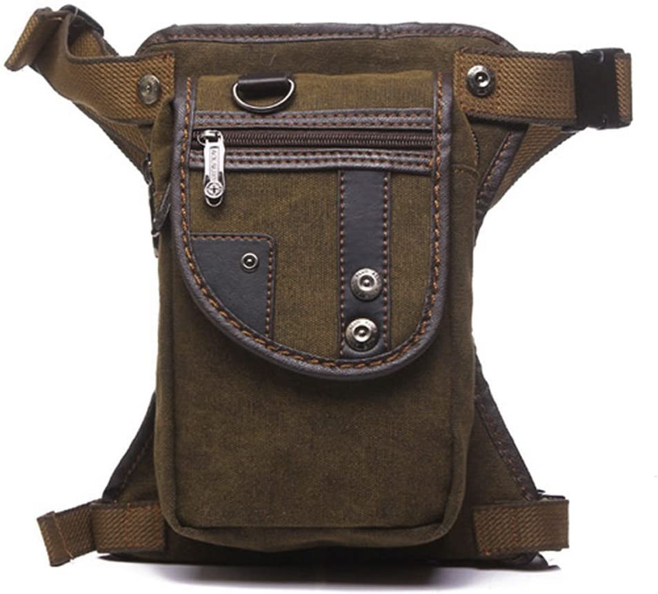 Xieben Canvas Drop Leg Bag for Men Women Motorcycle Bike Riding Cycling Multi-Purpose Thigh Waist Fanny Pack Travel Sports Fishing Hunting Hiking Camping Outdoors Coffee