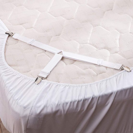 Felly Bed Sheet Clips 4 Pack Triangle Bed Sheet Straps Fasteners Set 3 Ways Mattress Corner Suspenders Grippers Holders (Long Type -White) - Image 2