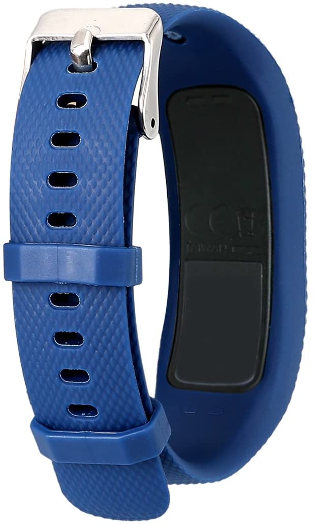 kwmobile 2x Straps for Garmin Vivofit 4 Watch Strap - Silicone Replacement Watch Strap Set - Replacement Bands Black/Dark Blue - Image 4