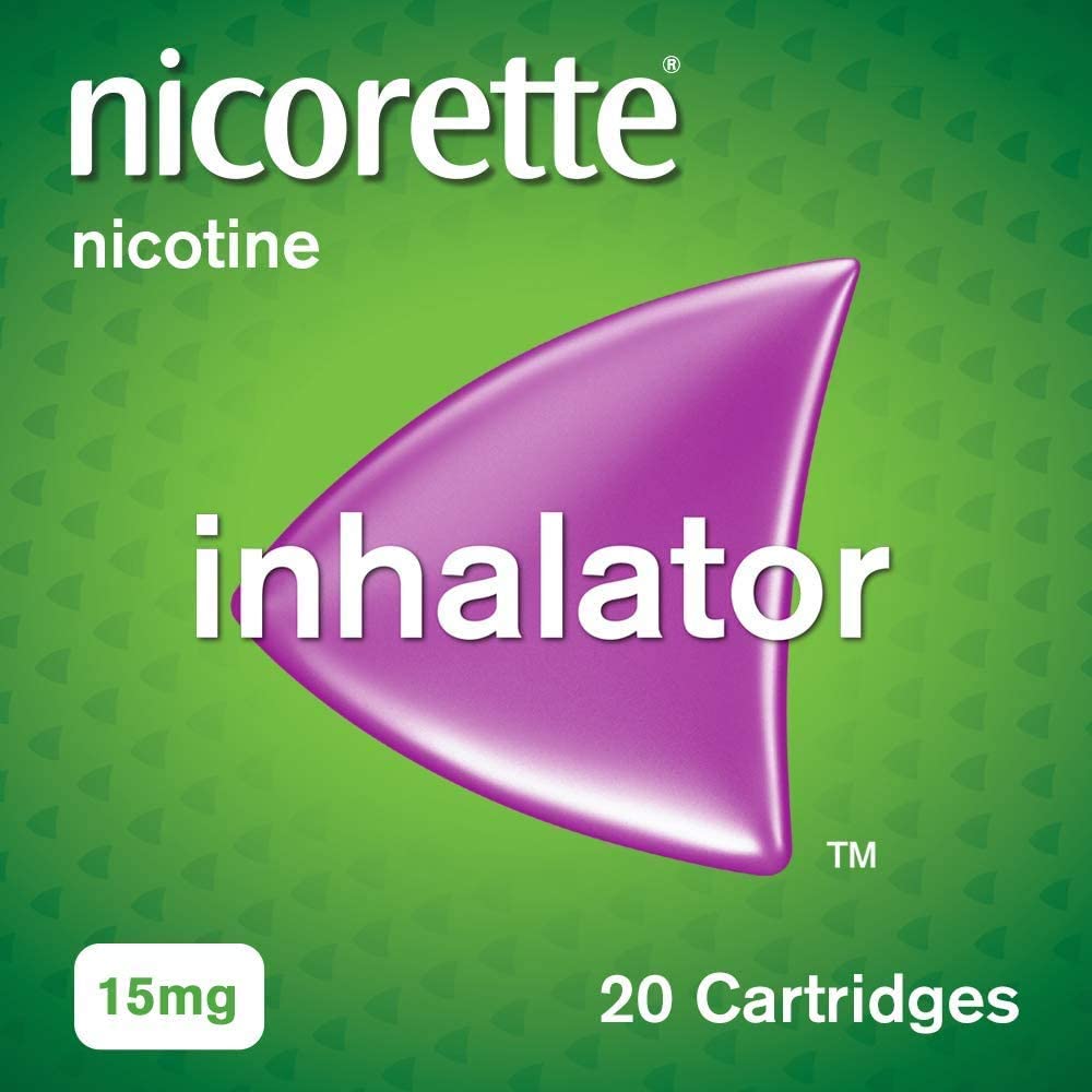 Nicorette 15 mg Inhalator 20 Nicotine Cartridges (Quit Smokig and Stop Smoking Aid)