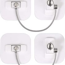 Refrigerator Locks 2PCS Freezer Window Safety Locks with 4PCS Keys Stainless Steel Lock Cylinder Cabinet Safety Limit Lock White