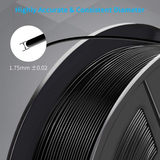 PETG 3D Printer Filament 1.75mm, SUNLU PETG Filament, Strong 3D Filament, Dimensional Accuracy +/- 0.02 mm, 1 kg Spool, Black - Image 4