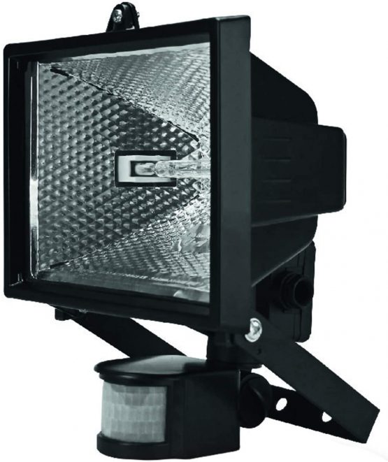 Kingavon 400W Halogen Floodlight with PIR, Aluminium, Black