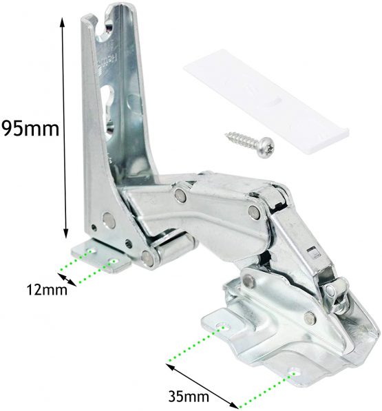 SPARES2GO Hettich Type Integrated Door Hinges Fridge Freezer Set (Left & Right Hinges with Codes: 3306 3702 3307 3703 5.0 41.5) - Image 3