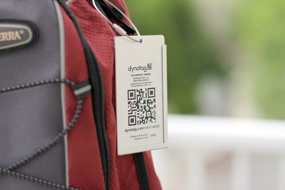 Dynotag® Web Enabled QR Smart Aluminum Convertible Luggage Tag w. Steel Loop - Image 4