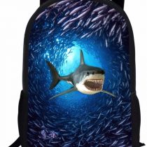 Showudesigns Blue Animal Shark Backpack for Primary Boys Girls Ocean Bookbags Kids Rucksack School Bags for Teenage Small Travel Pack Bag
