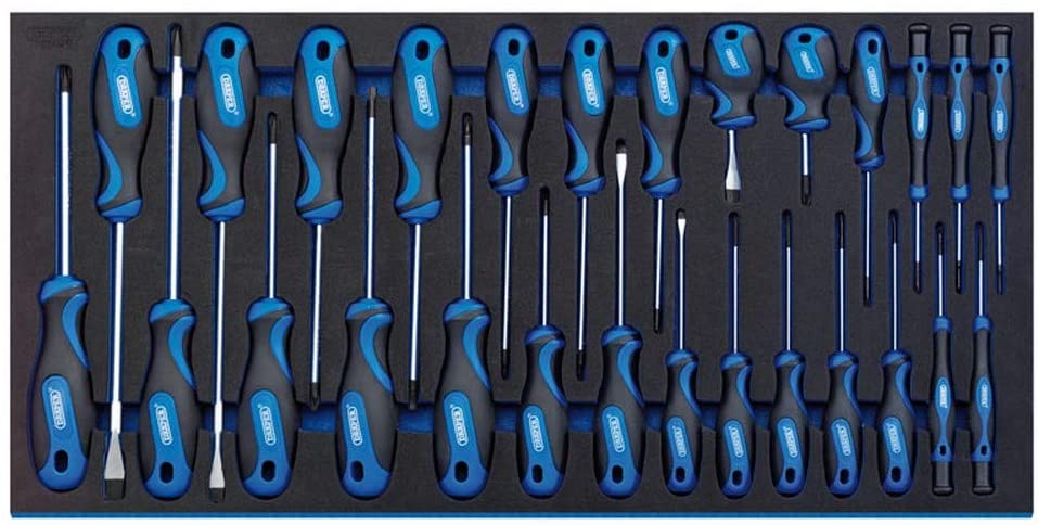 Draper 27-Piece Screwdriver Set, Blue