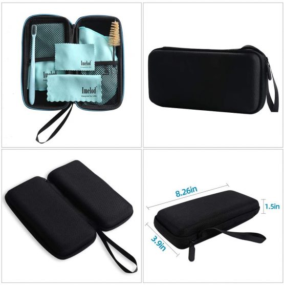 Imelod Saxophone Cleaning kit with Case for Alto Tenor Clarinet Flute and other Wind & Woodwind Struments Including Sax Cleaning Cloth(4pcs),Mouthpiece Brush(Dark Gray) - Image 2
