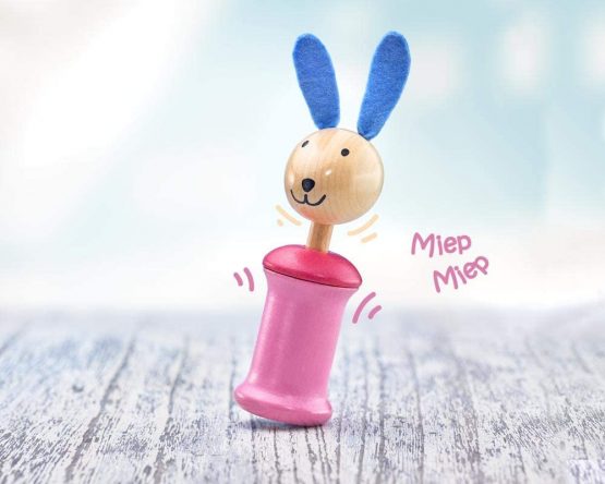 Selecta 61057 Anni Hare Grab Toy with Squeaker, 17 cm, Multi-Coloured - Image 3