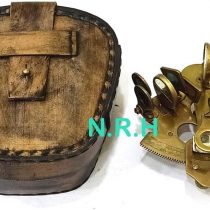 Solid Brass Sextant Nautical Maritime Astrolabe Marine With Lather Cash