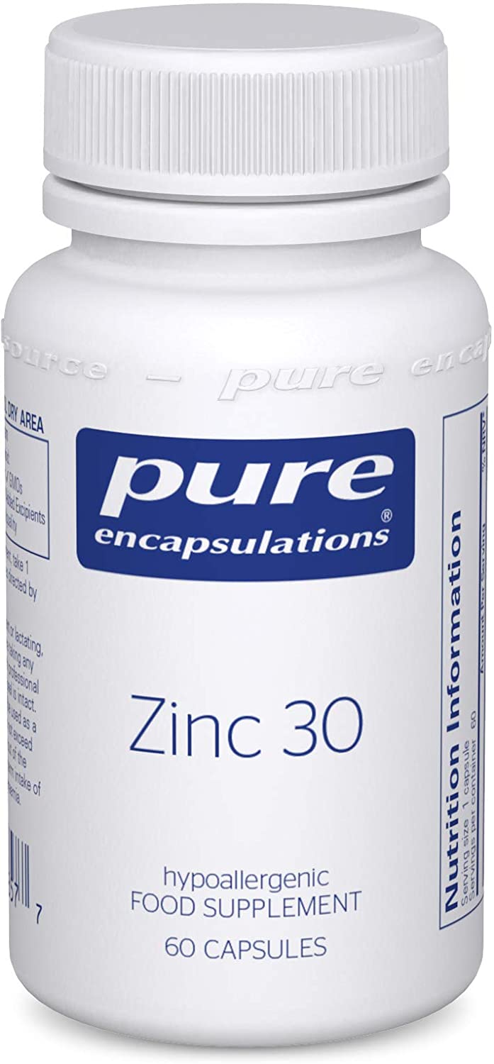 Pure Encapsulations Zinc 30 - Zinc Picolinate 30mg - Highly Absorbable Hypoallergenic Supplement - 60 Capsules