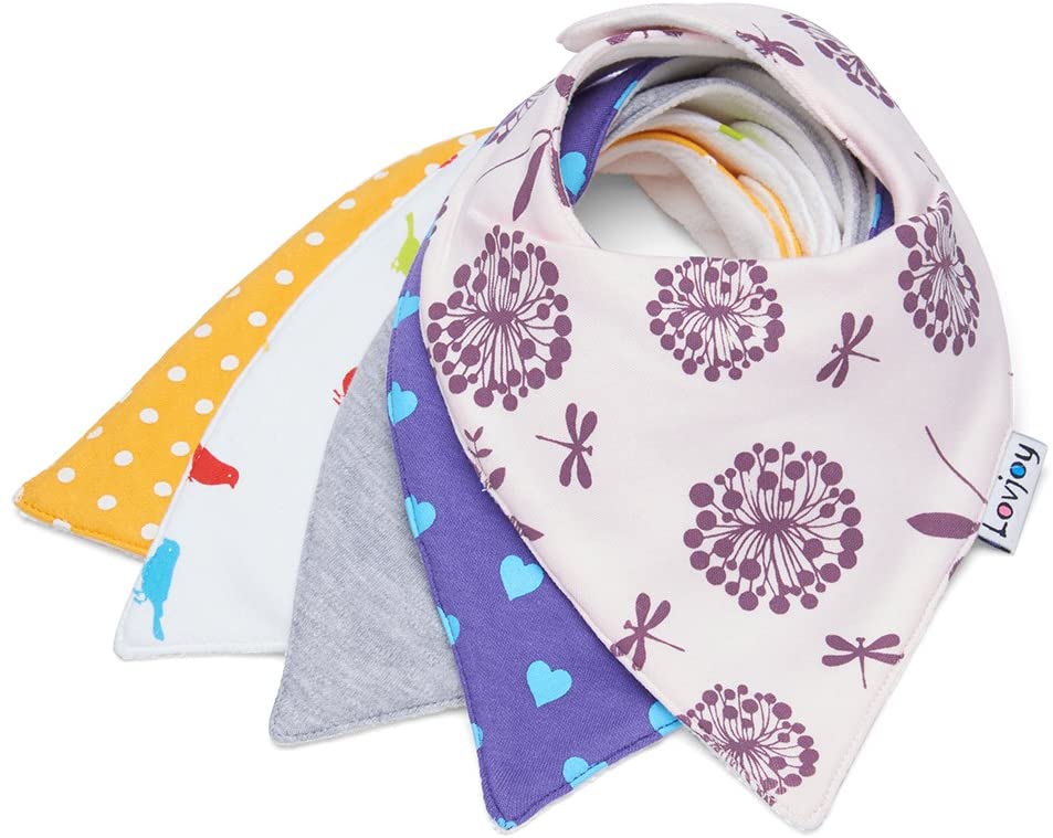 Lovjoy Bandana Dribble Bibs, Super Absorbent & Soft for Teething Babies, Adjustable Snaps, Fits Newborn to 3 years - Image 2