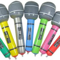 The Glowhouse Inflatable Musical Instruments Inflatables Guitar Saxophone Microphone For Party Supplies Party Favours Balloons Random Colour (4 Microphones)