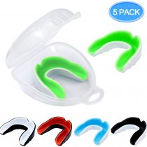 5Pcs Gum shield kids Rugby Mouthguard Mouldable Junior Gum Shield for Jaw Protection Mouth Guard Gum Shield with case for boxing Rugby Hockey MMA and Other Contact Sports