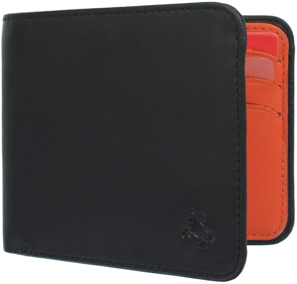 VISCONTI Slim Collection Trim Leather Wallet with RFID and Tap and Go VSL35 Black/Orange - Image 2