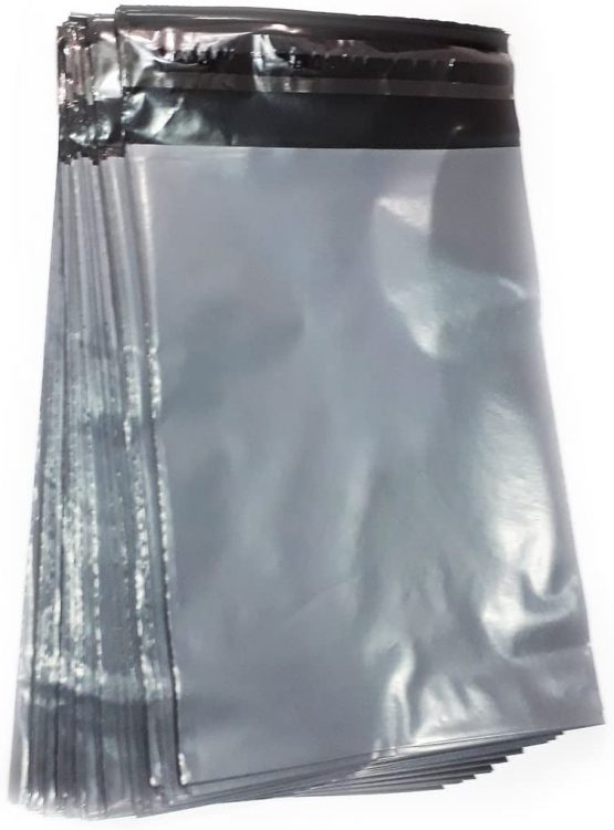 50 Grey Colour Plastic Polythene Peel + Seal Mailing Postal Bags Large Size 12 x 16" / 305 x 405mm Self Seal Packing Packaging Postage Mail Sacks Envelopes Mailers - Image 2