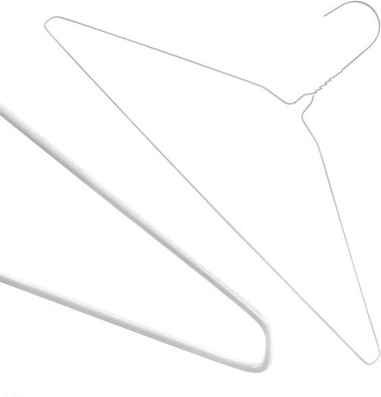 HANGERWORLD 50 Metal 41cm 13 Gauge White Wire Remat Clothes Garment Trouser Bar Hangers. - Image 3