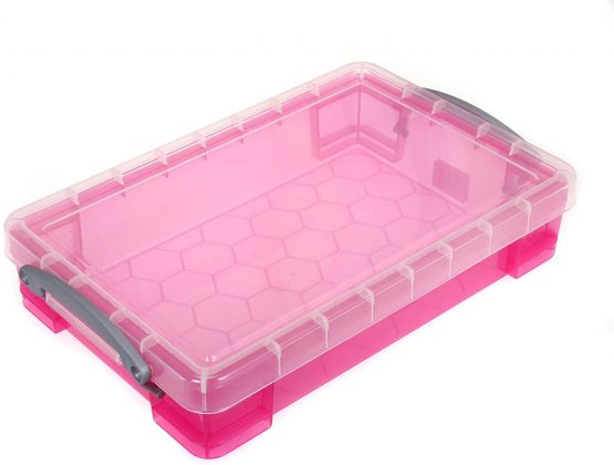 Really Useful 4TBPK 4 Litre Transparent Storage Box - Bright Pink